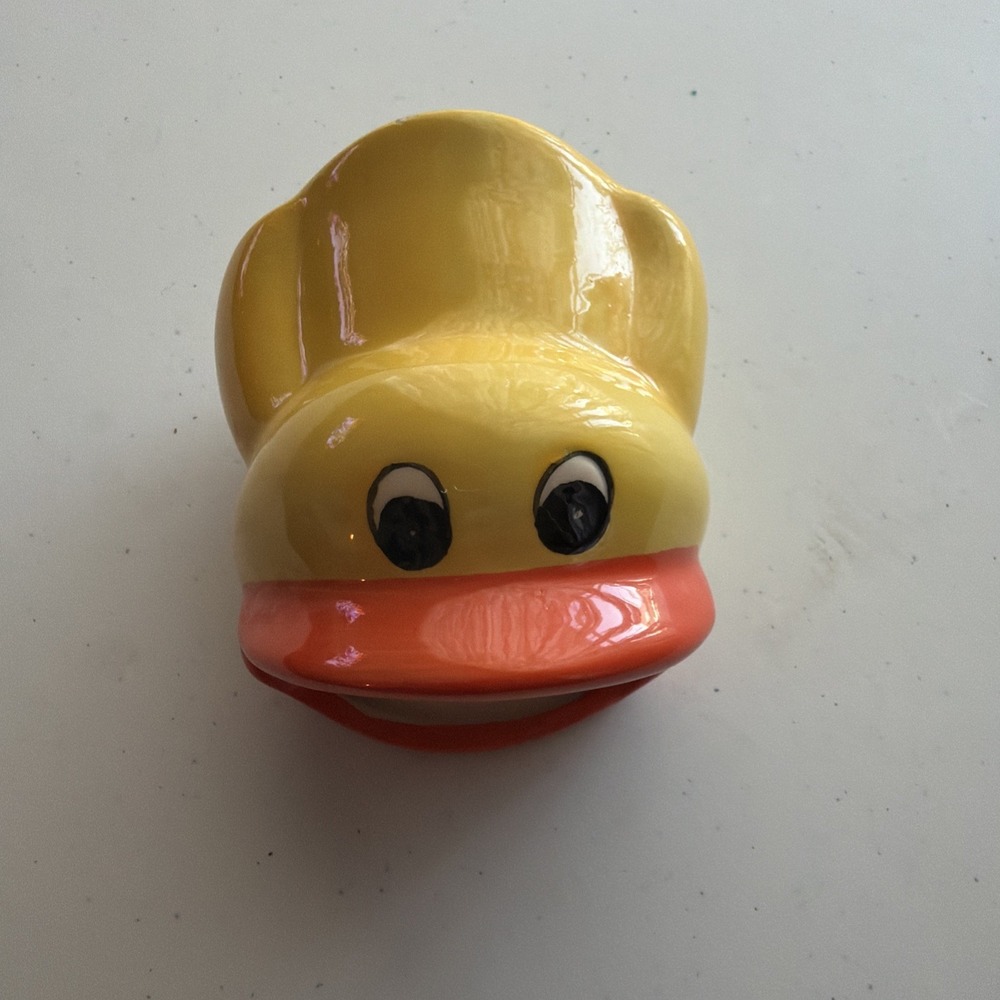 Adorable Ceramic Kitchen Yellow Duck Sponge/Scour Holder Hand Painted!